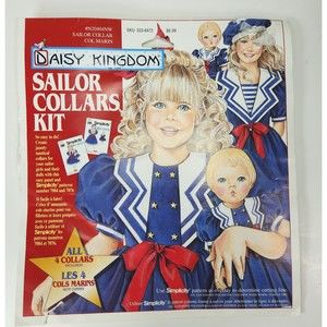 Vintage Daisy Kingdom Sailor Collars Kit Sewing Fabric Kid's Dolls 1996